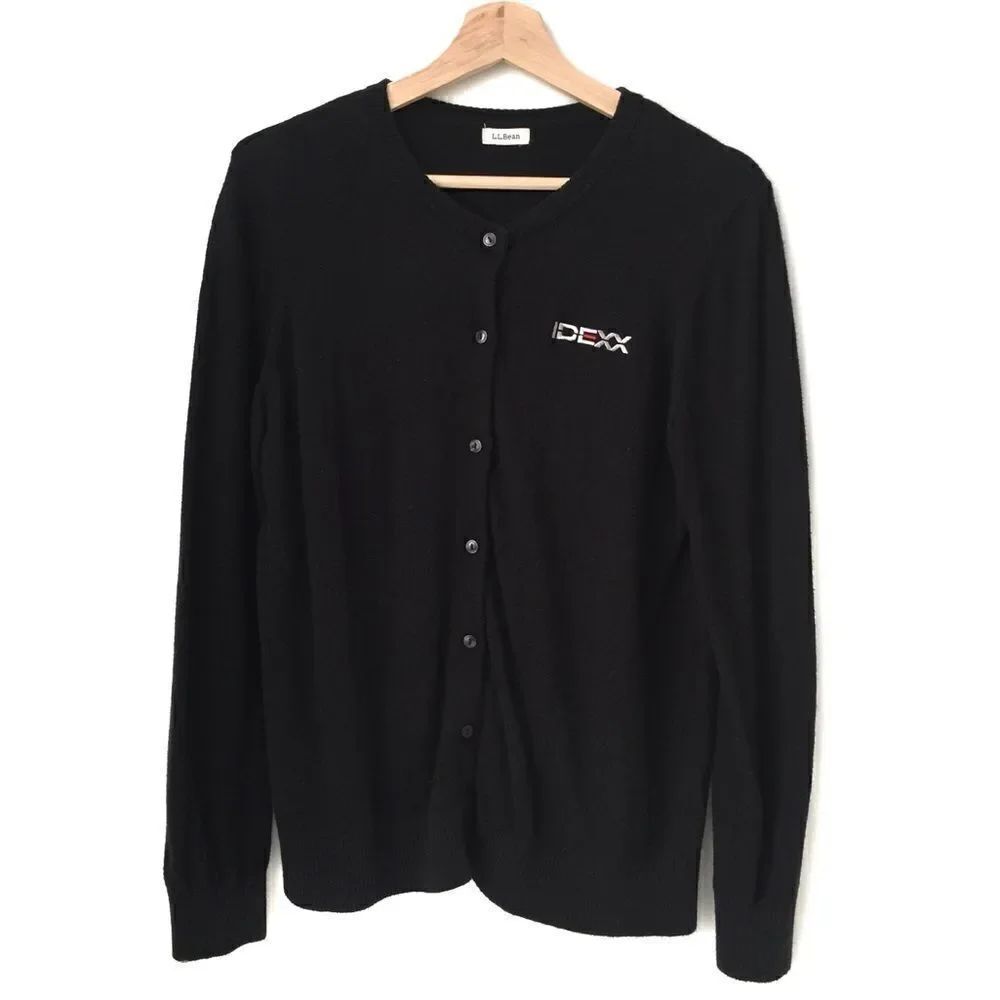 L.L. Bean Black Button Front Cardigan
